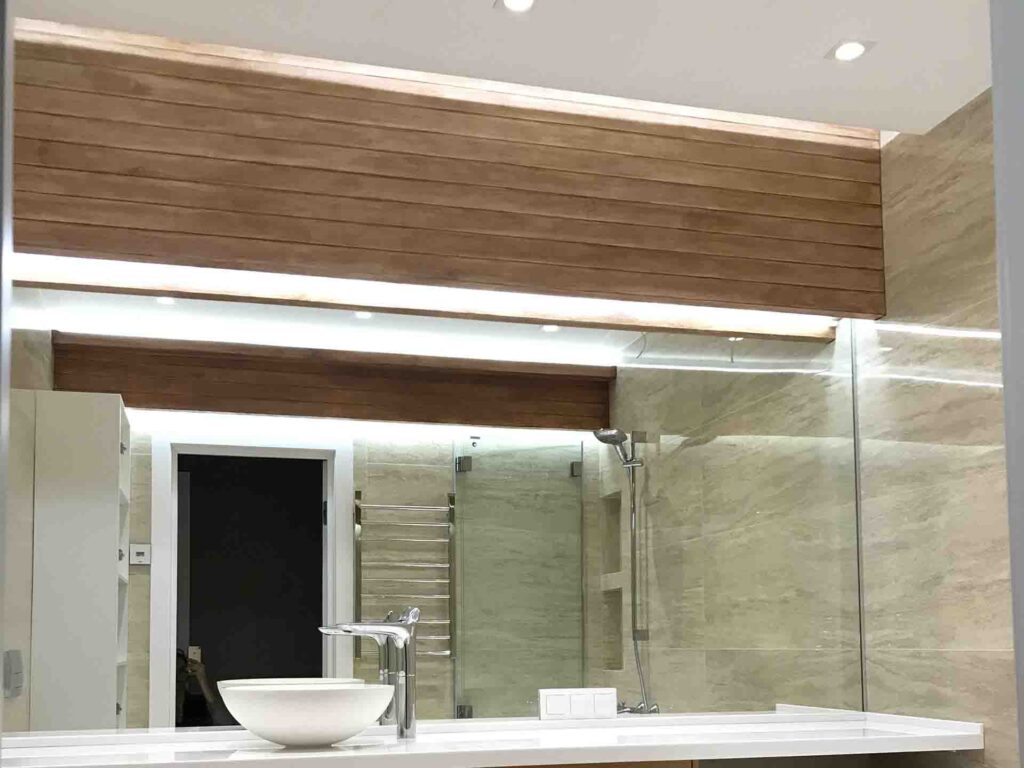 Bathroom decorative plaster wood