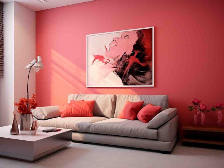 Pink painted wall