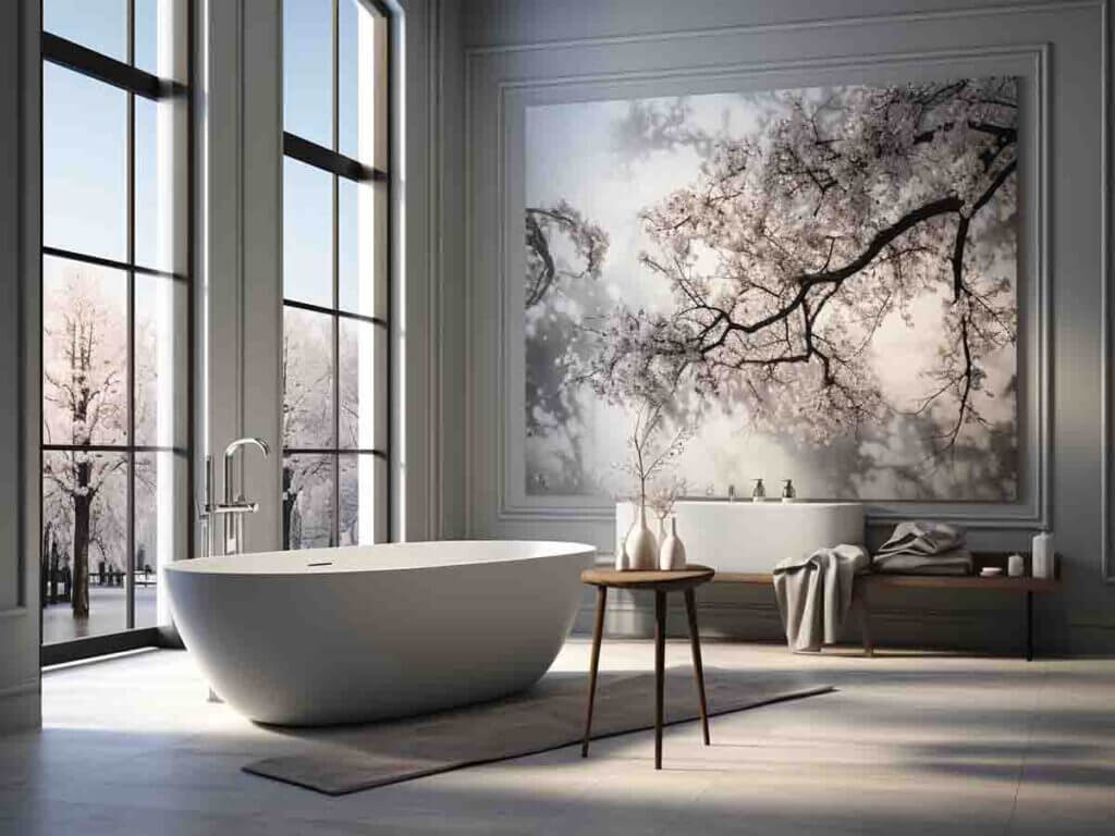 Bathroom wallpaper: waterproof solutions