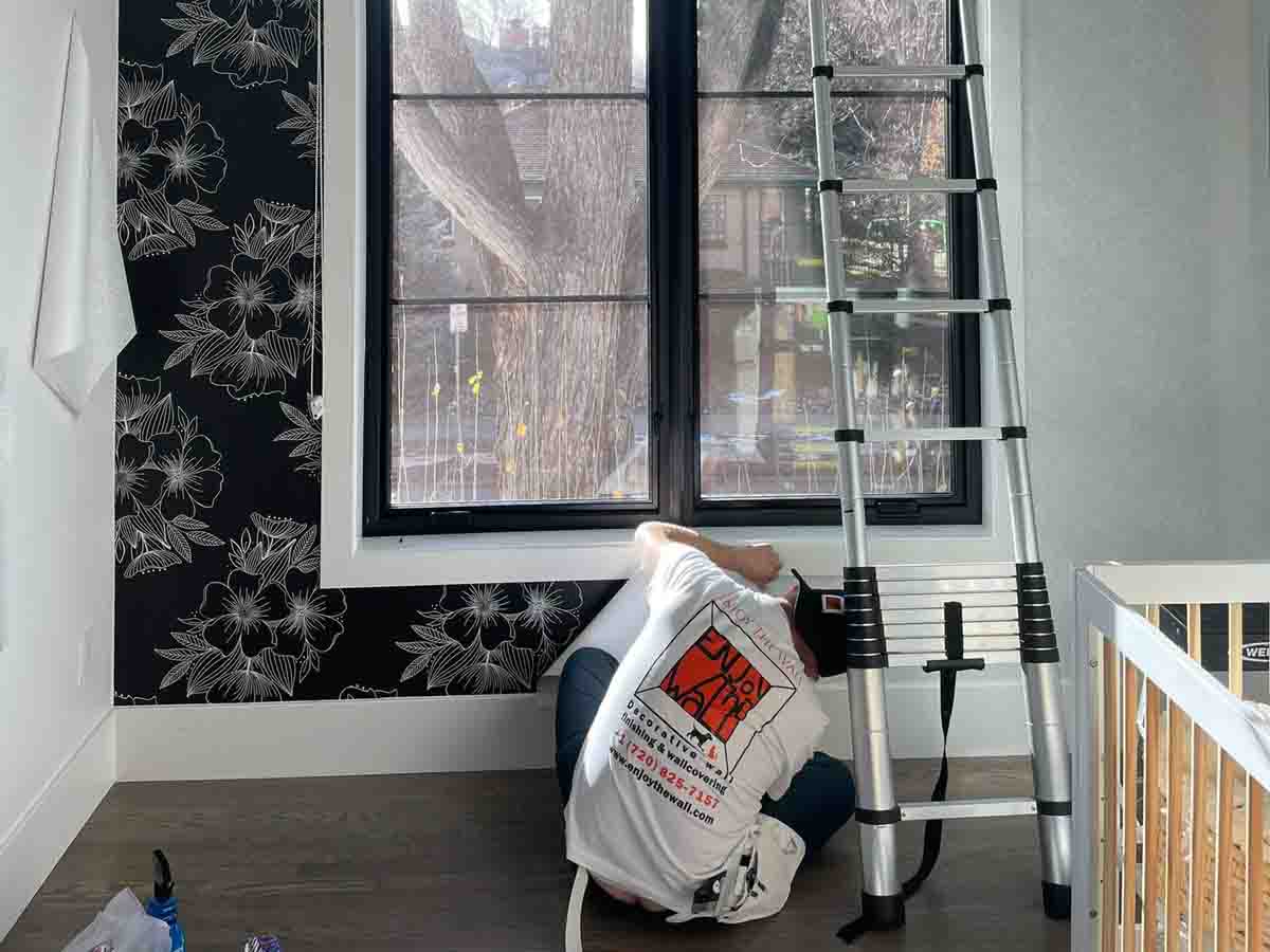 Peel and Stick wallpaper. Wallpaper installation
