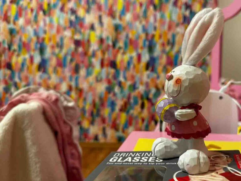 The wallpaper in the nursery