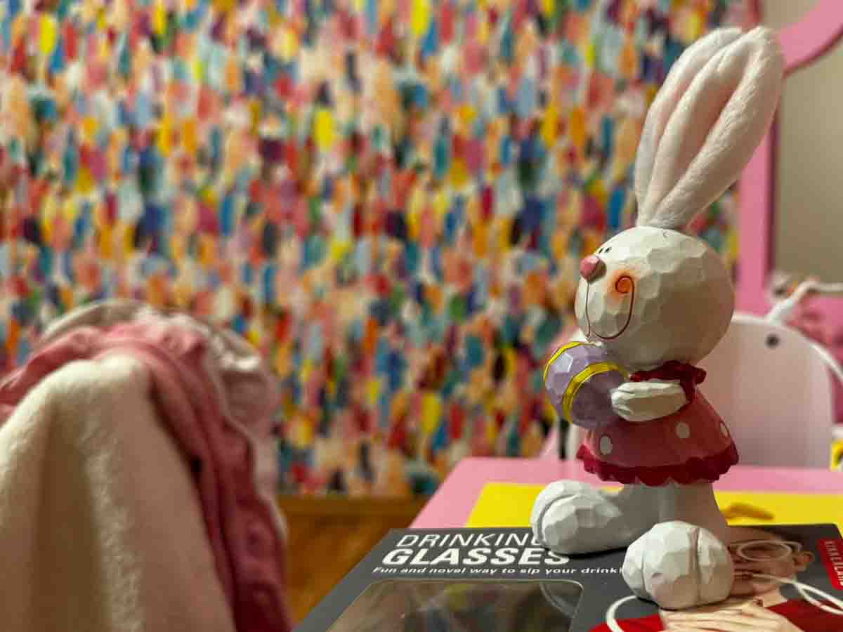 The wallpaper in the nursery