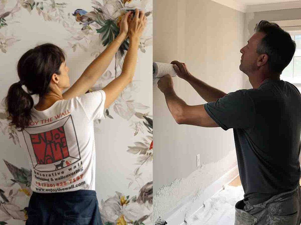 Company vs. independent wallpaper installer: pros and cons