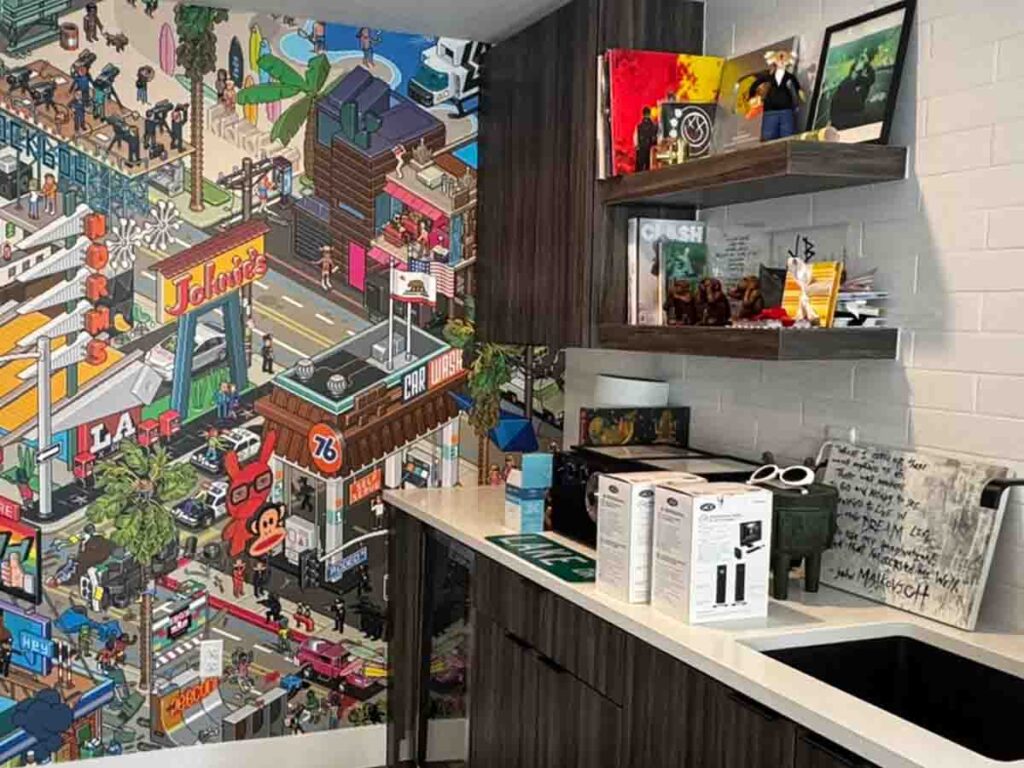 Custom mural wallpaper accent wall home office Denver metro area non-woven Milton and King installation