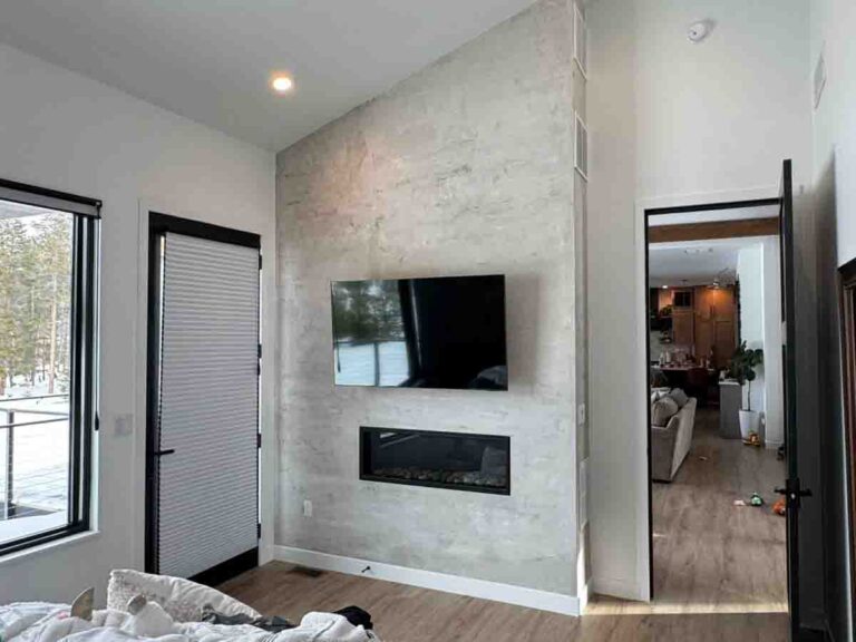 Concrete fireplace