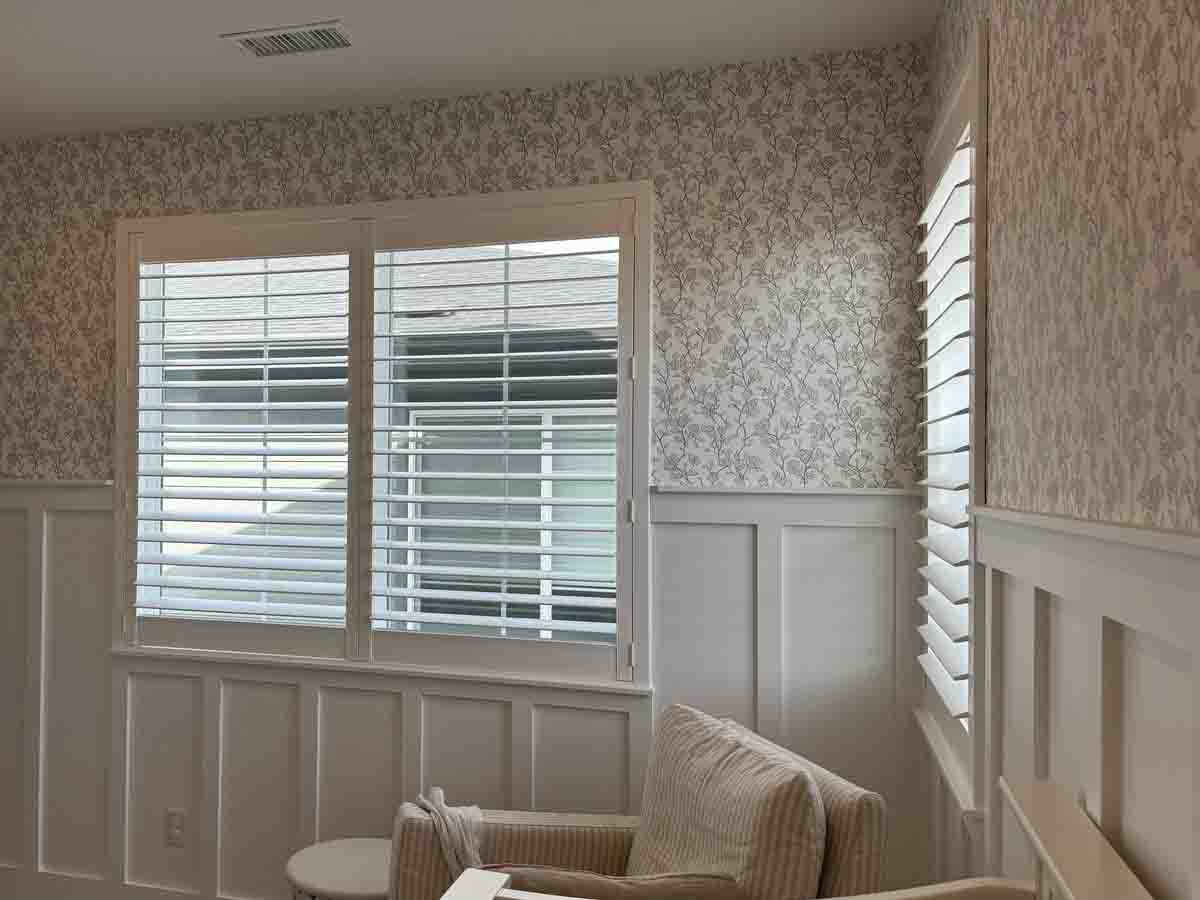 Nursery wallpaper installation Denver metro area traditional pattern non-woven wallpaper wainscoting