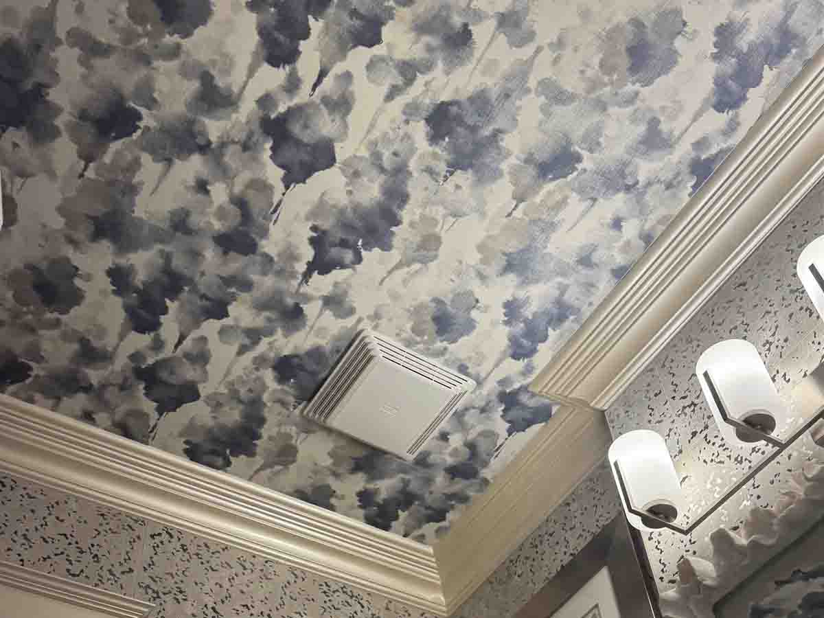 Pre-pasted wallpaper ceiling installation bathroom Commerce City