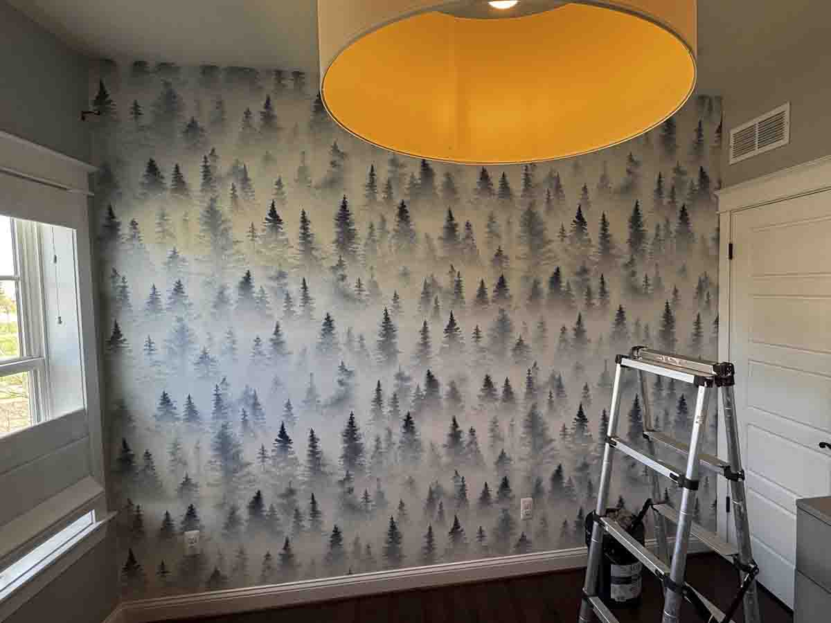 Non-woven mural wallpaper