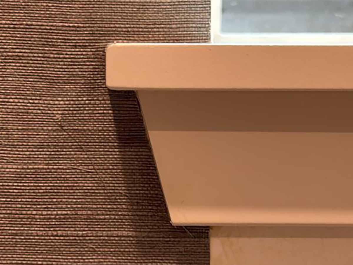Grasscloth wallpaper detail seam and trim finish Denver metro area