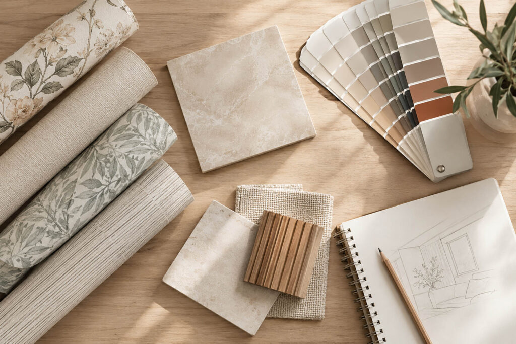 Wallpaper and decorative wall finish samples by Enjoy The Wall
