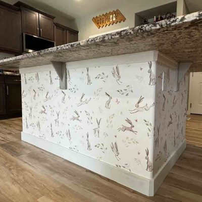 Kitchen island wallpaper